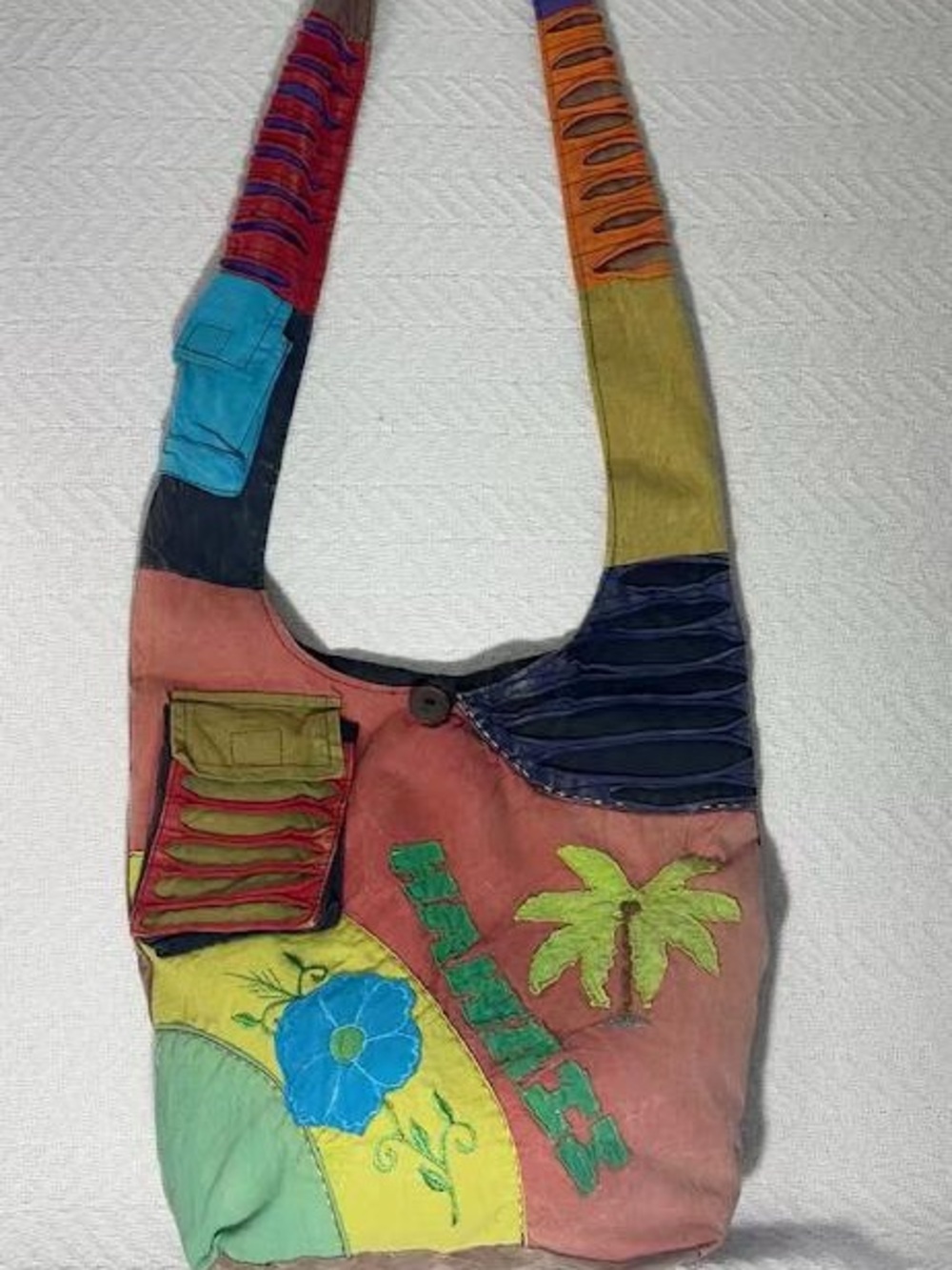 Rising International Hawaii Patchwork Boho Hippie Sling Shoulder Crescent Bag